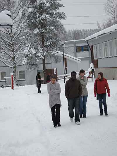 Suasana kampus University of Jyvaskyla, Finlandia, di musim dingin (foto-foto: University of Jyvaskyla)